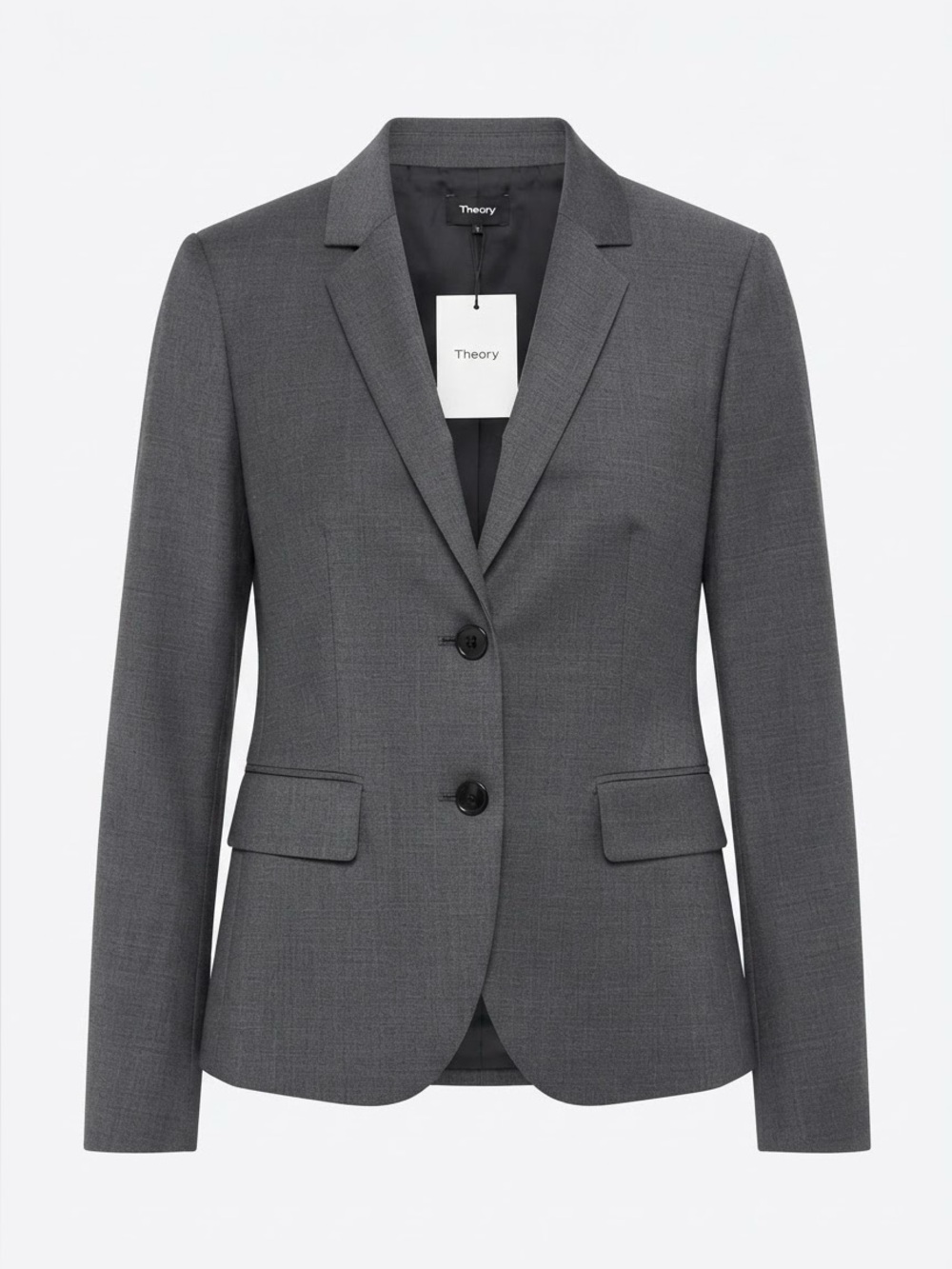 New w/Tags Theory 100% Wool Charcoal Women's Two-Button Tailored Blazer